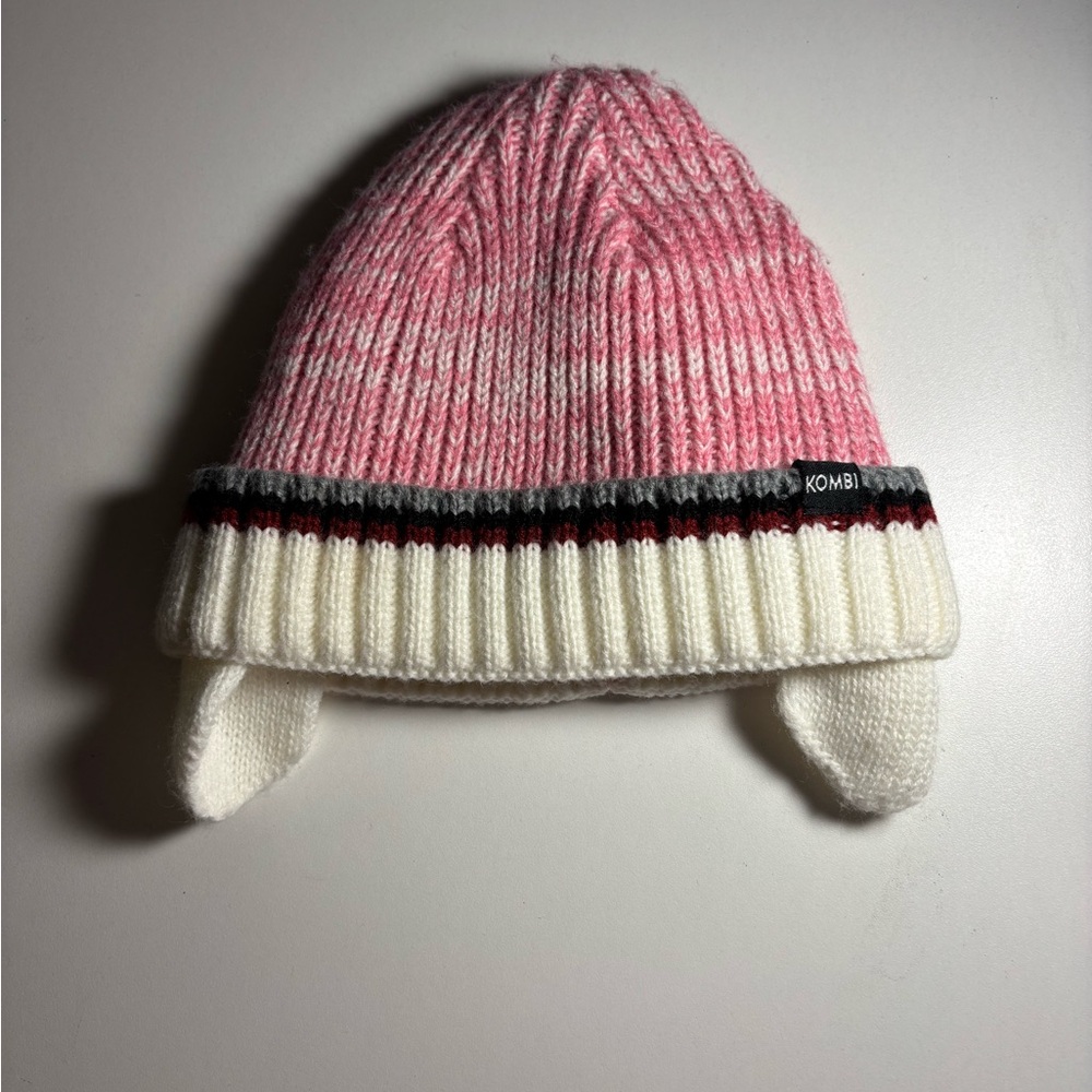 Kombi Pink and White Kids Knit Hat